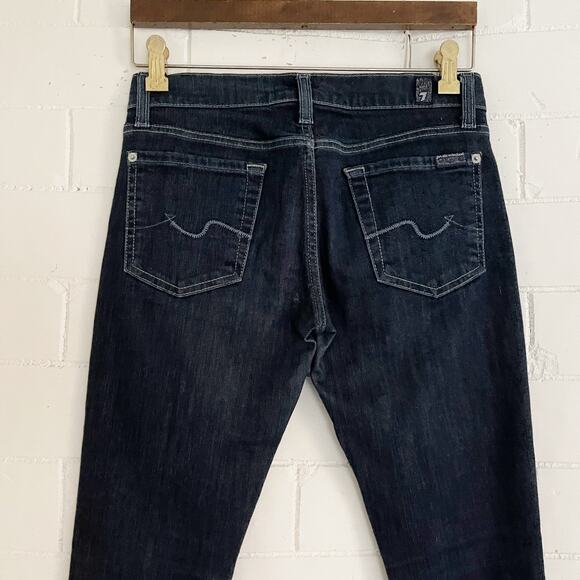 7 FOR ALL MANKIND Roxanne Dark Wash Mid Rise Skinny Jeans 26 - Picture 7 of 10